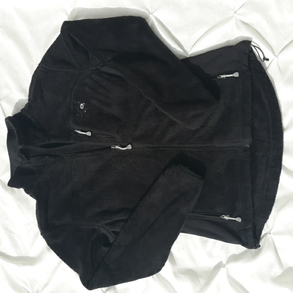 Mountain Hardwear Size Medium Plush Cinch Waist Full Zip Black Jacket